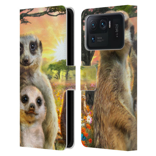 Aimee Stewart Animals Meerkats Leather Book Wallet Case Cover For Xiaomi Mi 11 Ultra