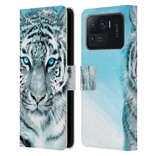 Aimee Stewart Animals White Tiger Leather Book Wallet Case Cover For Xiaomi Mi 11 Ultra