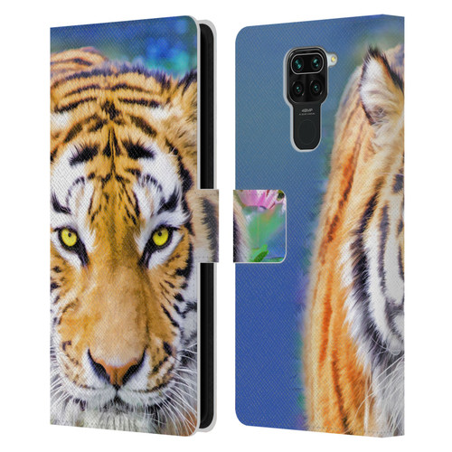 Aimee Stewart Animals Tiger Lily Leather Book Wallet Case Cover For Xiaomi Redmi Note 9 / Redmi 10X 4G