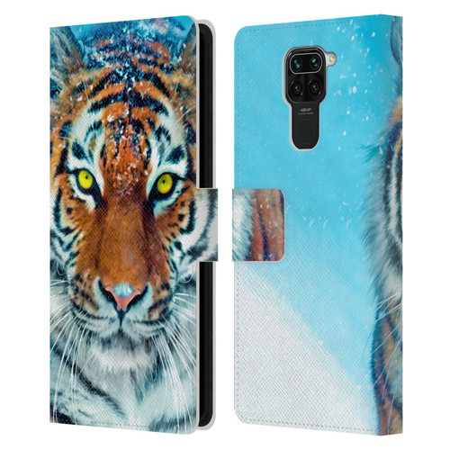 Aimee Stewart Animals Yellow Tiger Leather Book Wallet Case Cover For Xiaomi Redmi Note 9 / Redmi 10X 4G