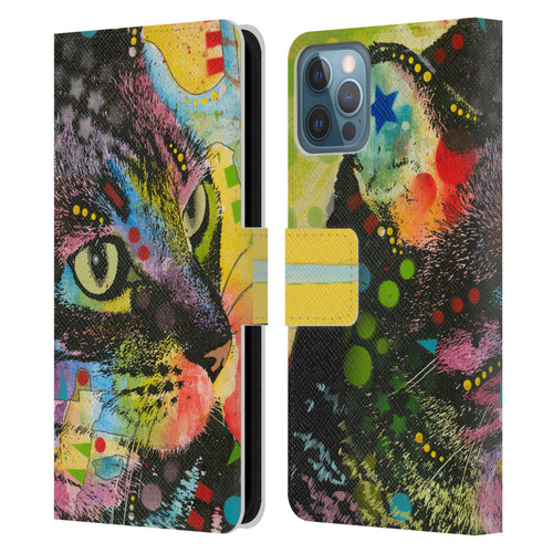 Dean Russo Cats Napy Leather Book Wallet Case Cover For Apple iPhone 12 / iPhone 12 Pro