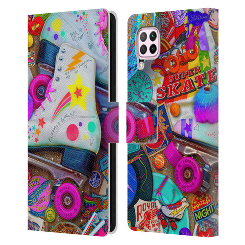 Aimee Stewart Colourful Sweets Skate Night Leather Book Wallet Case Cover For Huawei Nova 6 SE / P40 Lite