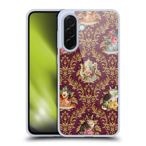 Brigid Ashwood Cats Tea Time Cats Damask Soft Gel Case for Samsung Galaxy A36 5G