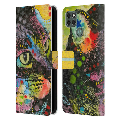 Dean Russo Cats Napy Leather Book Wallet Case Cover For Motorola Moto G9 Power