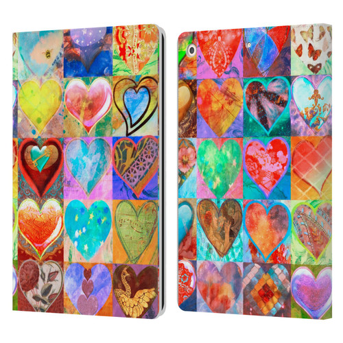 Aimee Stewart Colourful Sweets Hearts Grid Leather Book Wallet Case Cover For Apple iPad 10.2 2019/2020/2021