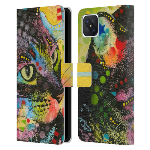 Dean Russo Cats Napy Leather Book Wallet Case Cover For OPPO Reno4 Z 5G