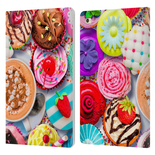 Aimee Stewart Colourful Sweets Cupcakes And Cocoa Leather Book Wallet Case Cover For Apple iPad mini 4