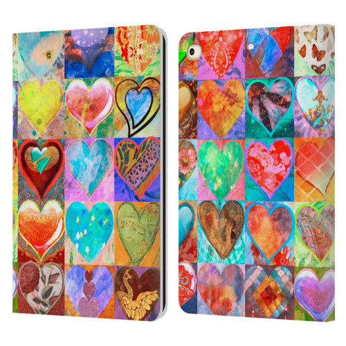 Aimee Stewart Colourful Sweets Hearts Grid Leather Book Wallet Case Cover For Apple iPad 9.7 2017 / iPad 9.7 2018