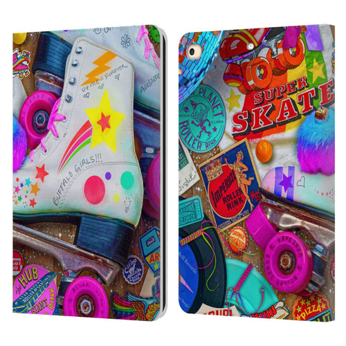 Aimee Stewart Colourful Sweets Skate Night Leather Book Wallet Case Cover For Apple iPad 9.7 2017 / iPad 9.7 2018