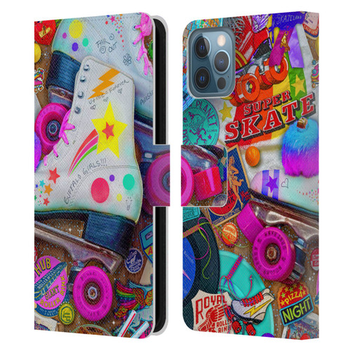 Aimee Stewart Colourful Sweets Skate Night Leather Book Wallet Case Cover For Apple iPhone 12 / iPhone 12 Pro