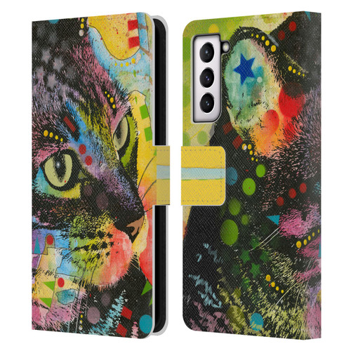 Dean Russo Cats Napy Leather Book Wallet Case Cover For Samsung Galaxy S21 5G