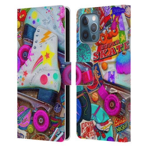 Aimee Stewart Colourful Sweets Skate Night Leather Book Wallet Case Cover For Apple iPhone 12 Pro Max