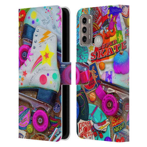 Aimee Stewart Colourful Sweets Skate Night Leather Book Wallet Case Cover For Motorola Moto G60 / Moto G40 Fusion