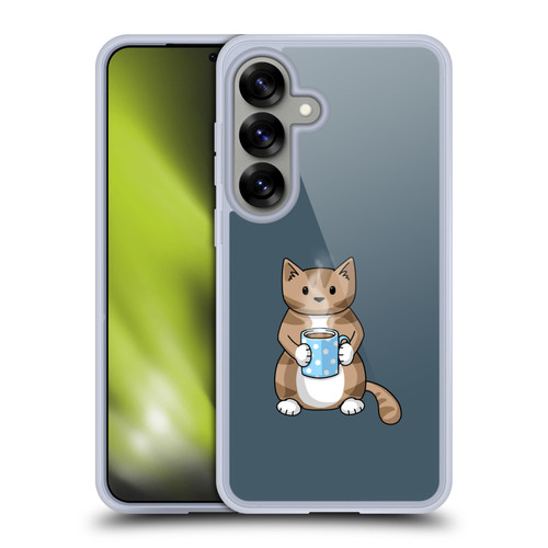 Beth Wilson Doodlecats Coffee Drinking Soft Gel Case for Samsung Galaxy S25 & MagSafe