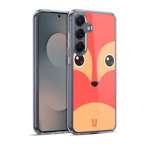 Head Case Designs Cartoon Animal Faces 3 Fox Soft Gel Case for Samsung Galaxy S25+ & MagSafe