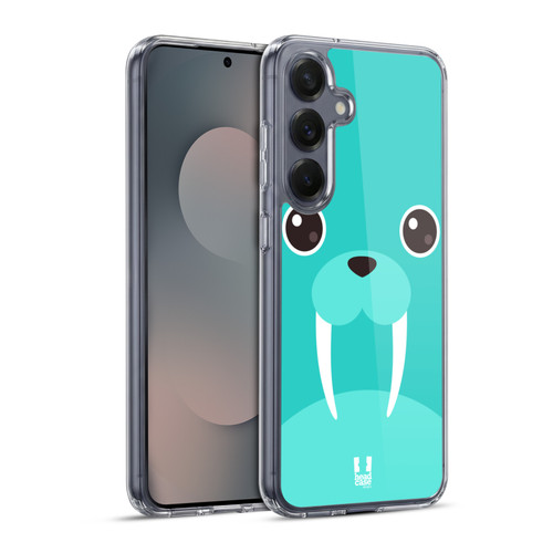 Head Case Designs Cartoon Animal Faces 3 Walrus Soft Gel Case for Samsung Galaxy S25+ & MagSafe