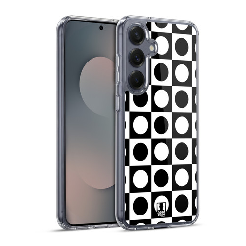 Head Case Designs Black And White Patterns Dots Soft Gel Case for Samsung Galaxy S25+ & MagSafe
