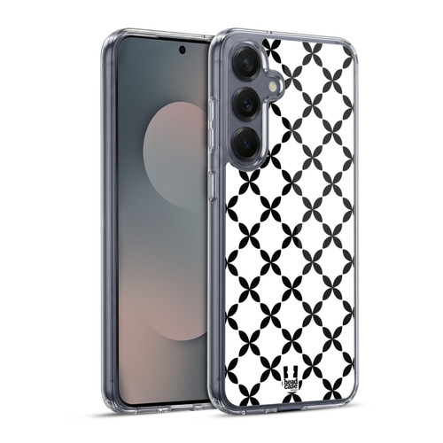 Head Case Designs Black And White Patterns X Marks Soft Gel Case for Samsung Galaxy S25+ & MagSafe