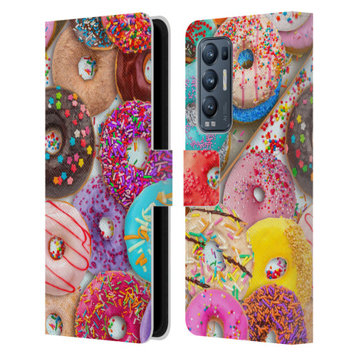 Aimee Stewart Colourful Sweets Donut Noms Leather Book Wallet Case Cover For OPPO Find X3 Neo / Reno5 Pro+ 5G