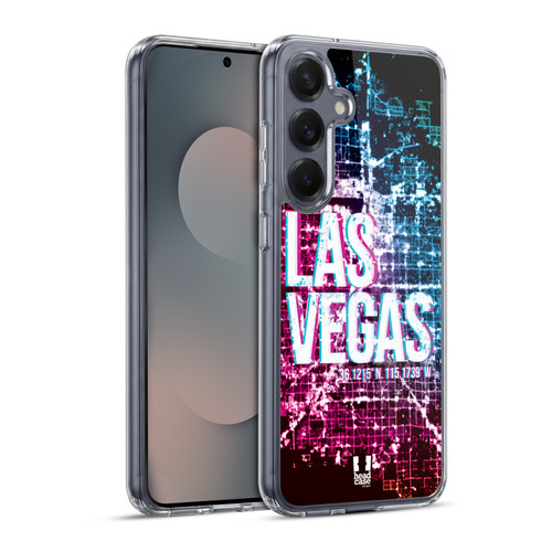 Head Case Designs City Lights Las Vegas Soft Gel Case for Samsung Galaxy S25+ & MagSafe