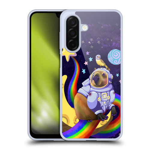Carla Morrow Rainbow Animals Capybara Sitting On A Moon Soft Gel Case for Samsung Galaxy A26 5G