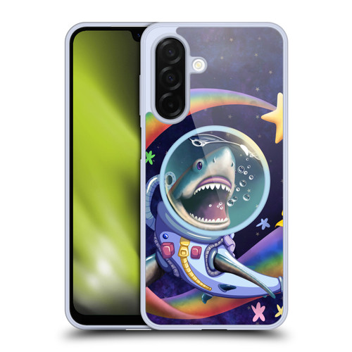 Carla Morrow Rainbow Animals Shark & Fish In Space Soft Gel Case for Samsung Galaxy A26 5G