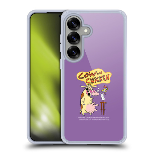 Cow and Chicken Graphics Character Art Soft Gel Case for Samsung Galaxy S25 & MagSafe