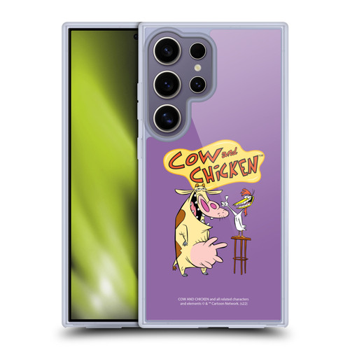Cow and Chicken Graphics Character Art Soft Gel Case for Samsung Galaxy S25 Ultra & MagSafe