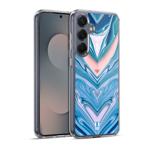 Head Case Designs Colourful Agates Aquamarine Soft Gel Case for Samsung Galaxy S25+ & MagSafe