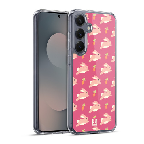 Head Case Designs Cutie Animal Patterns Bunny Soft Gel Case for Samsung Galaxy S25+ & MagSafe