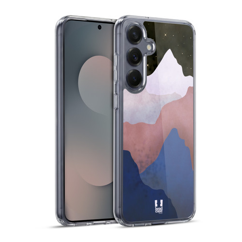 Head Case Designs Colourful Mountains Midnight Soft Gel Case for Samsung Galaxy S25+ & MagSafe