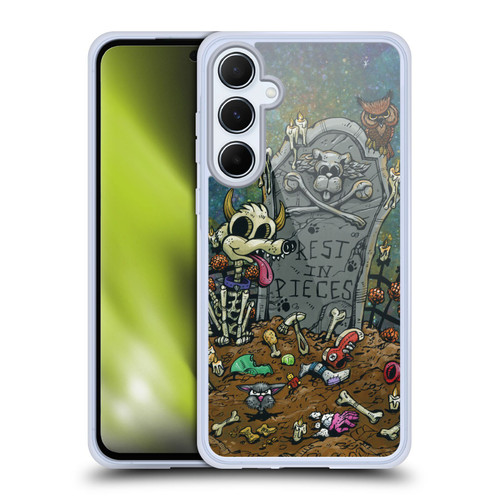 David Lozeau Colourful Art Halloween Dog Soft Gel Case for Samsung Galaxy A55 5G