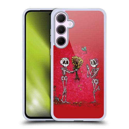 David Lozeau Skeleton Grunge Sunflower Soft Gel Case for Samsung Galaxy A35 5G
