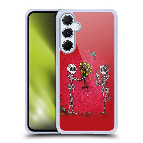 David Lozeau Skeleton Grunge Sunflower Soft Gel Case for Samsung Galaxy A55 5G
