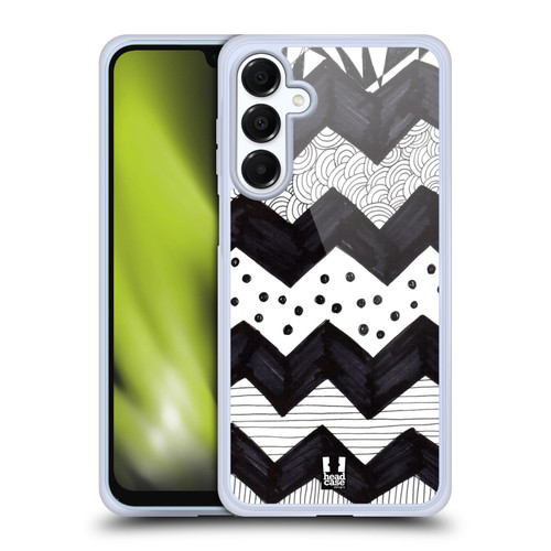 Head Case Designs Black And White Doodle Patterns Zigzag Soft Gel Case for Samsung Galaxy A16 5G & MagSafe