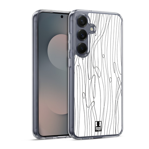 Head Case Designs Black And White Doodle Patterns Seaweeds Soft Gel Case for Samsung Galaxy S25 & MagSafe