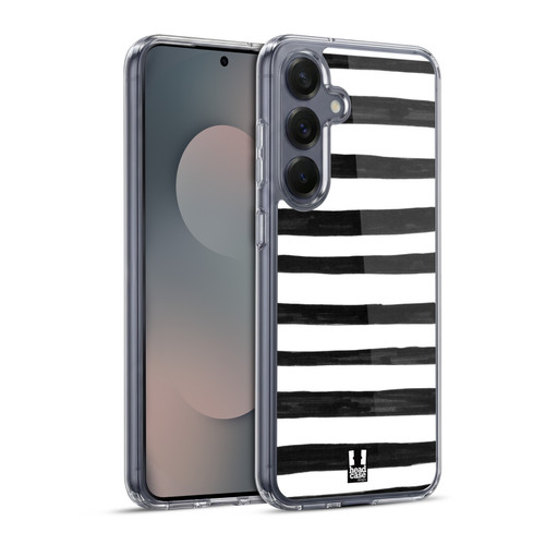 Head Case Designs Black And White Doodle Patterns Stripes Soft Gel Case for Samsung Galaxy S25+ & MagSafe