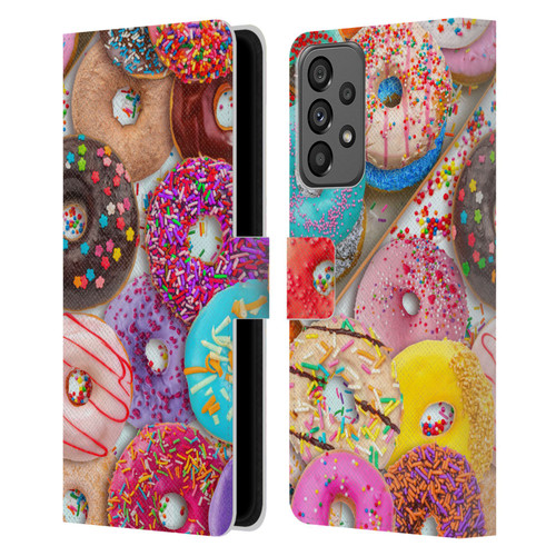 Aimee Stewart Colourful Sweets Donut Noms Leather Book Wallet Case Cover For Samsung Galaxy A73 5G (2022)