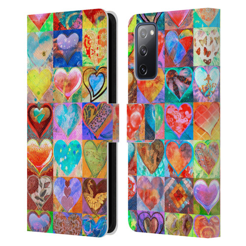 Aimee Stewart Colourful Sweets Hearts Grid Leather Book Wallet Case Cover For Samsung Galaxy S20 FE / 5G