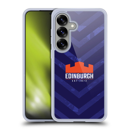 Edinburgh Rugby Graphic Art Blue Pattern Soft Gel Case for Samsung Galaxy S25 & MagSafe