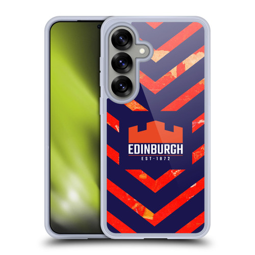 Edinburgh Rugby Graphic Art Orange Pattern Soft Gel Case for Samsung Galaxy S25 & MagSafe