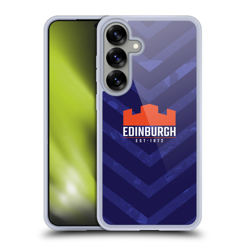 Edinburgh Rugby Graphic Art Blue Pattern Soft Gel Case for Samsung Galaxy S25+ & MagSafe