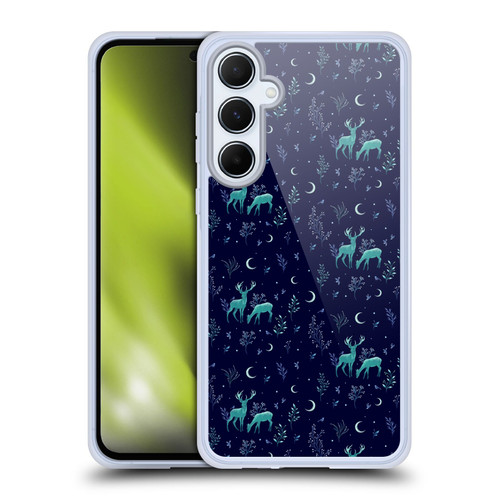 Episodic Drawing Pattern Deers In The Moonlight Soft Gel Case for Samsung Galaxy A55 5G