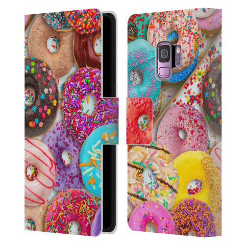 Aimee Stewart Colourful Sweets Donut Noms Leather Book Wallet Case Cover For Samsung Galaxy S9