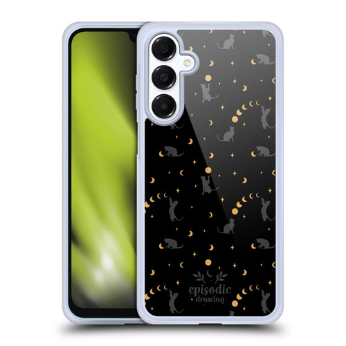Episodic Drawing Spooky Patterns Black Cat Soft Gel Case for Samsung Galaxy A16 5G & MagSafe
