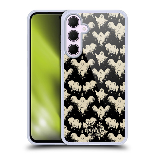 Episodic Drawing Spooky Patterns Halloween Ghost Soft Gel Case for Samsung Galaxy A35 5G