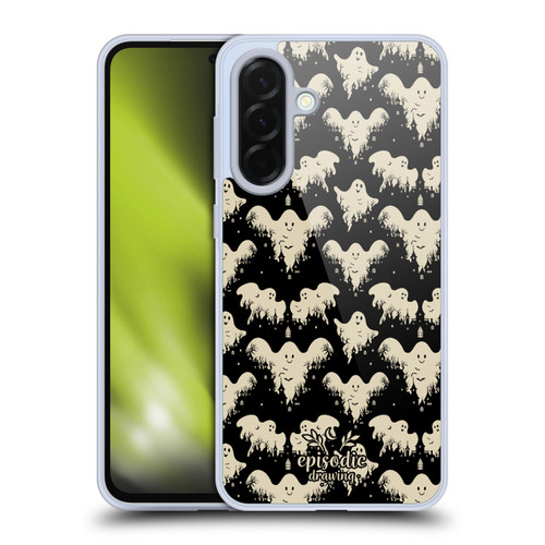 Episodic Drawing Spooky Patterns Halloween Ghost Soft Gel Case for Samsung Galaxy A36 5G