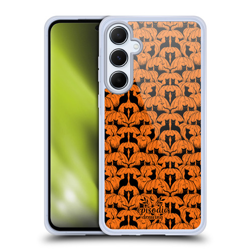 Episodic Drawing Spooky Patterns Pink Moth Soft Gel Case for Samsung Galaxy A55 5G