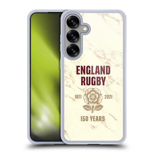 England Rugby Union 150th Anniversary Marble Soft Gel Case for Samsung Galaxy S25+ & MagSafe