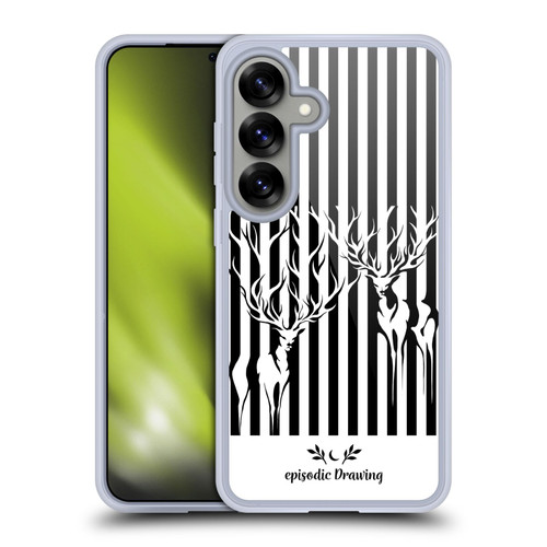Episodic Drawing Mix Illustrations Deers In Stripes Soft Gel Case for Samsung Galaxy S25 & MagSafe